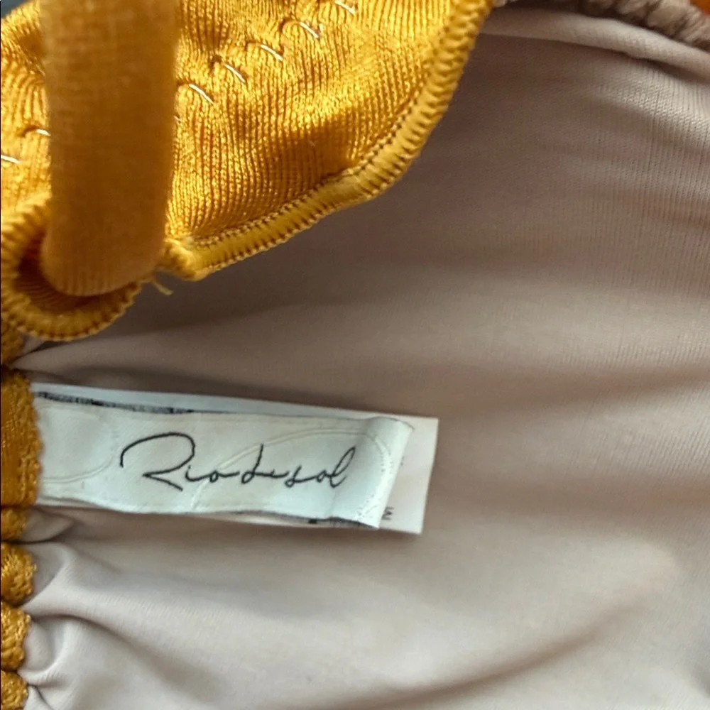 Mustard Yellow Triangle String Bikini - Picture 3 of 6